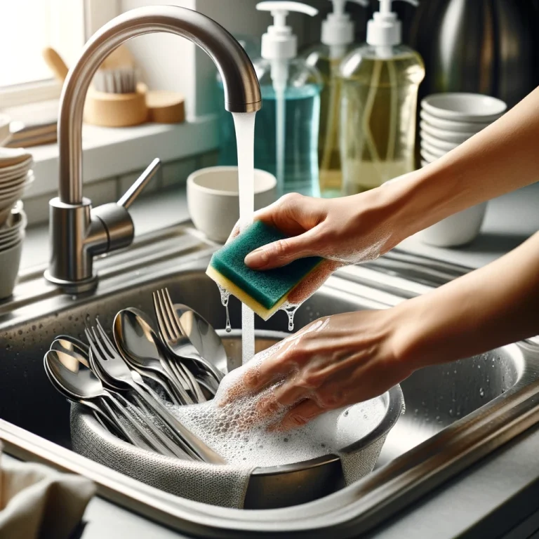 تمیز کردن قاشق چنگال